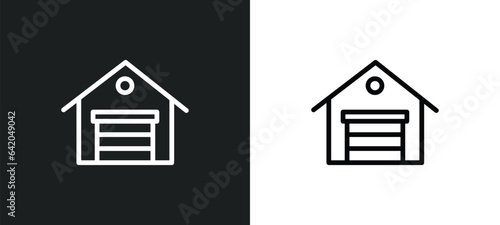 storehouse icon isolated in white and black colors. storehouse outline vector icon from real estate collection for web, mobile apps and ui.