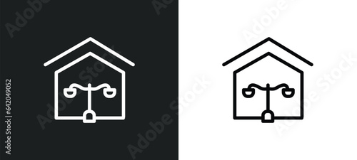 juridical icon isolated in white and black colors. juridical outline vector icon from real estate collection for web, mobile apps and ui.