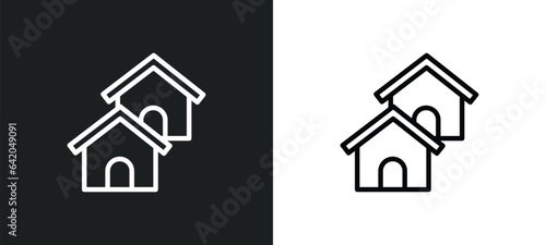 houses icon isolated in white and black colors. houses outline vector icon from real estate collection for web, mobile apps and ui.