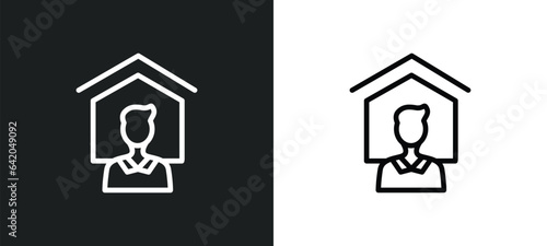tenant icon isolated in white and black colors. tenant outline vector icon from real estate collection for web, mobile apps and ui.