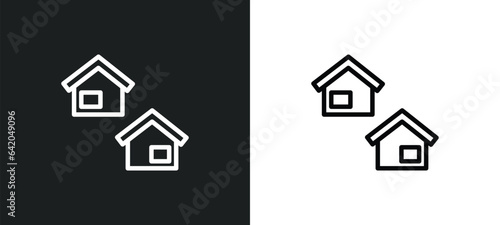neighborhood icon isolated in white and black colors. neighborhood outline vector icon from real estate collection for web, mobile apps and ui.