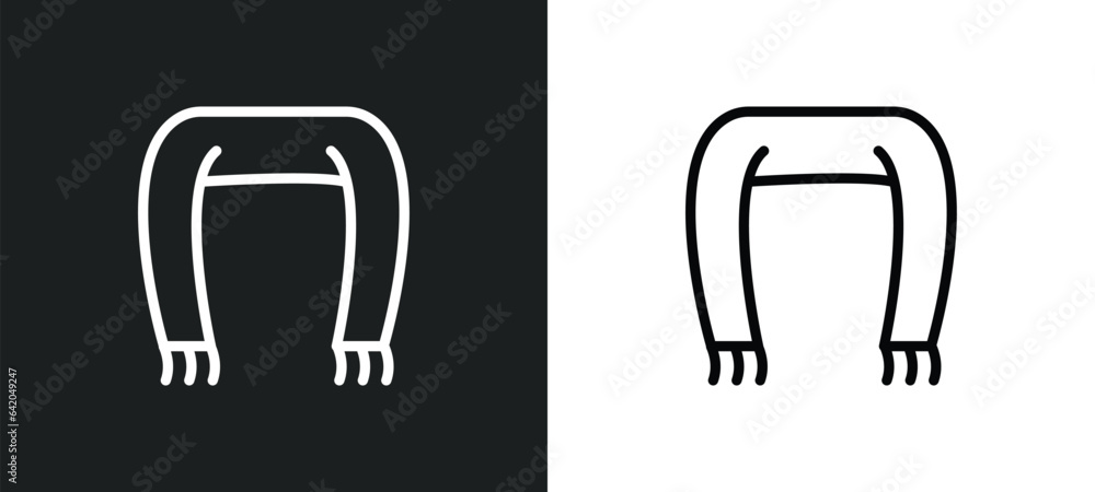 tallit icon isolated in white and black colors. tallit outline vector icon from religion collection for web, mobile apps and ui. tallit icon isolated in white and black colors. tallit outline vector icon from religion collection for web, mobile apps and ui.