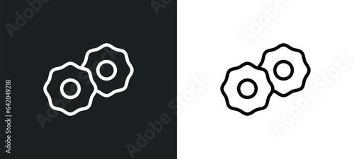 jewish bagels icon isolated in white and black colors. jewish bagels outline vector icon from religion collection for web, mobile apps and ui.