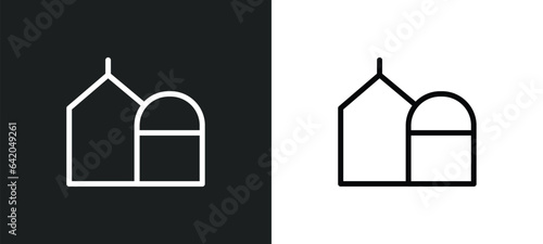 synagogue icon isolated in white and black colors. synagogue outline vector icon from religion collection for web, mobile apps and ui.