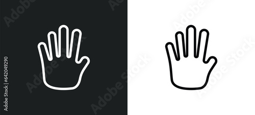 henna painted hand icon isolated in white and black colors. henna painted hand outline vector icon from religion collection for web, mobile apps and ui.