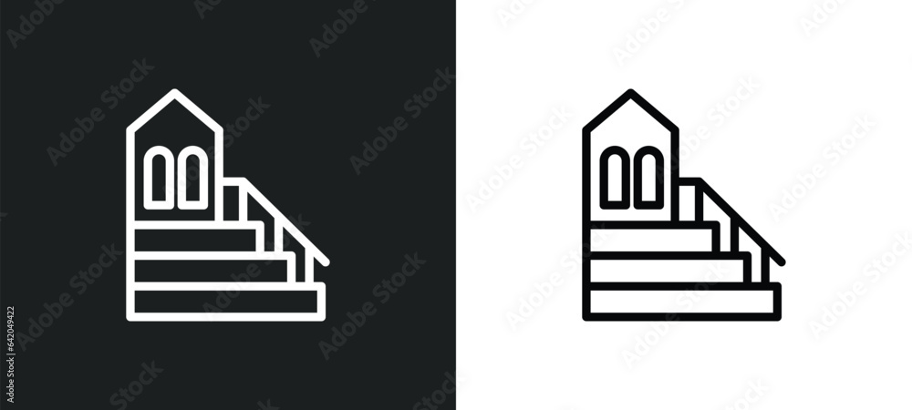 islamic minbar icon isolated in white and black colors. islamic minbar outline vector icon from religion collection for web, mobile apps and ui. islamic minbar icon isolated in white and black colors. islamic minbar outline vector icon from religion collection for web, mobile apps and ui.