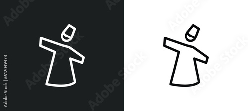 sufi mystic icon isolated in white and black colors. sufi mystic outline vector icon from religion collection for web, mobile apps and ui.