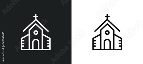monastery icon isolated in white and black colors. monastery outline vector icon from religion collection for web, mobile apps and ui.