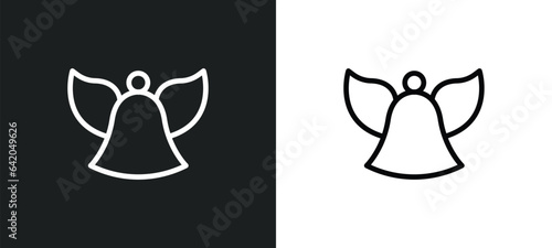 standing bell icon isolated in white and black colors. standing bell outline vector icon from religion collection for web, mobile apps and ui.