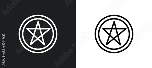 satanism icon isolated in white and black colors. satanism outline vector icon from religion collection for web, mobile apps and ui. photo