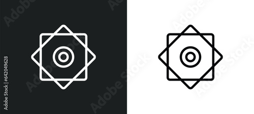 rub el hizb icon isolated in white and black colors. rub el hizb outline vector icon from religion collection for web, mobile apps and ui.