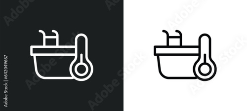 cold plunge icon isolated in white and black colors. cold plunge outline vector icon from sauna collection for web, mobile apps and ui.
