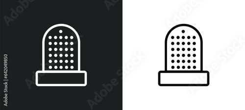 sewing thimble icon isolated in white and black colors. sewing thimble outline vector icon from sew collection for web, mobile apps and ui.