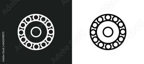 rotary icon isolated in white and black colors. rotary outline vector icon from sew collection for web, mobile apps and ui.