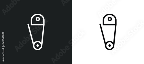 clothespin icon isolated in white and black colors. clothespin outline vector icon from sew collection for web, mobile apps and ui.