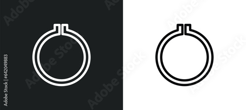 embroidery hoop icon isolated in white and black colors. embroidery hoop outline vector icon from sew collection for web, mobile apps and ui.