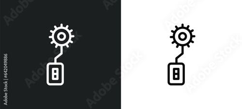 overstitch icon isolated in white and black colors. overstitch outline vector icon from sew collection for web, mobile apps and ui. photo