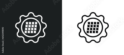 stiching icon isolated in white and black colors. stiching outline vector icon from sew collection for web, mobile apps and ui. photo