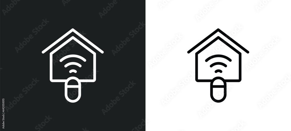 home automation icon isolated in white and black colors. home automation outline vector icon from smart home collection for web, mobile apps and ui. home automation icon isolated in white and black colors. home automation outline vector icon from smart home collection for web, mobile apps and ui.