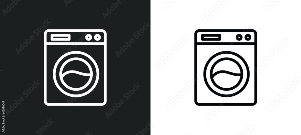 washer hine icon isolated in white and black colors. washer hine outline vector icon from smart home collection for web, mobile apps and ui. washer hine icon isolated in white and black colors. washer hine outline vector icon from smart home collection for web, mobile apps and ui.