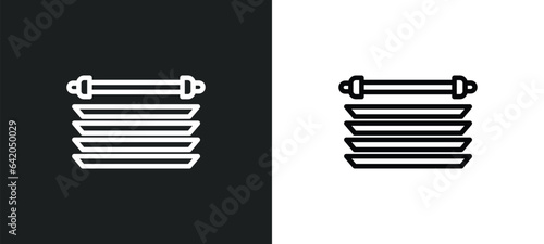 jalousie automation icon isolated in white and black colors. jalousie automation outline vector icon from smart home collection for web, mobile apps and ui.