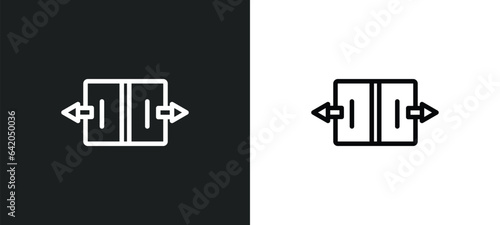 automated door icon isolated in white and black colors. automated door outline vector icon from smart home collection for web, mobile apps and ui.