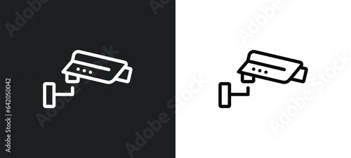 surveillance icon isolated in white and black colors. surveillance outline vector icon from smart home collection for web, mobile apps and ui.