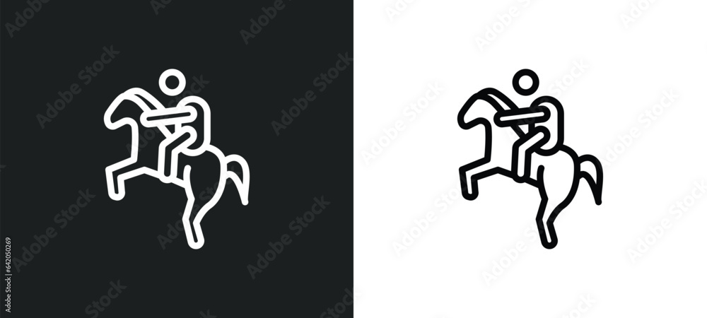 horse racing icon isolated in white and black colors. horse racing outline vector icon from sport collection for web, mobile apps and ui. horse racing icon isolated in white and black colors. horse racing outline vector icon from sport collection for web, mobile apps and ui.