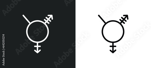 transgender icon isolated in white and black colors. transgender outline vector icon from social collection for web, mobile apps and ui.