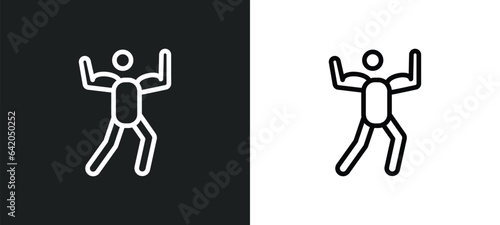 bodybuilding icon isolated in white and black colors. bodybuilding outline vector icon from sport collection for web, mobile apps and ui.