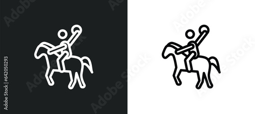 horseball icon isolated in white and black colors. horseball outline vector icon from sport collection for web, mobile apps and ui.
