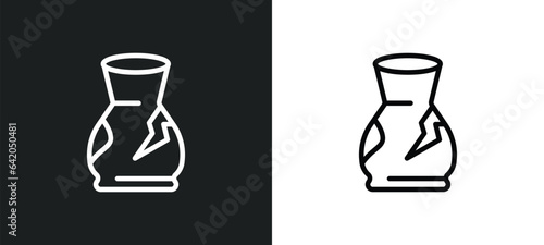 pottery icon isolated in white and black colors. pottery outline vector icon from stone age collection for web, mobile apps and ui.
