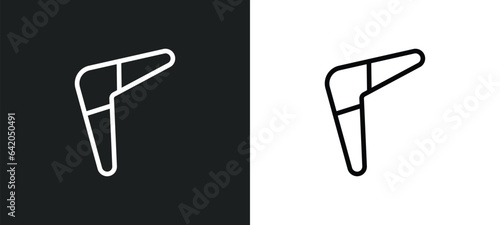 boomerang icon isolated in white and black colors. boomerang outline vector icon from stone age collection for web, mobile apps and ui.