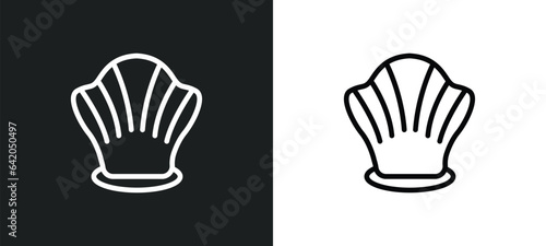 shellfish icon isolated in white and black colors. shellfish outline vector icon from stone age collection for web, mobile apps and ui.