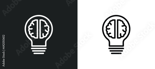 creative? icon isolated in white and black colors. creative? outline vector icon from strategy collection for web, mobile apps and ui.