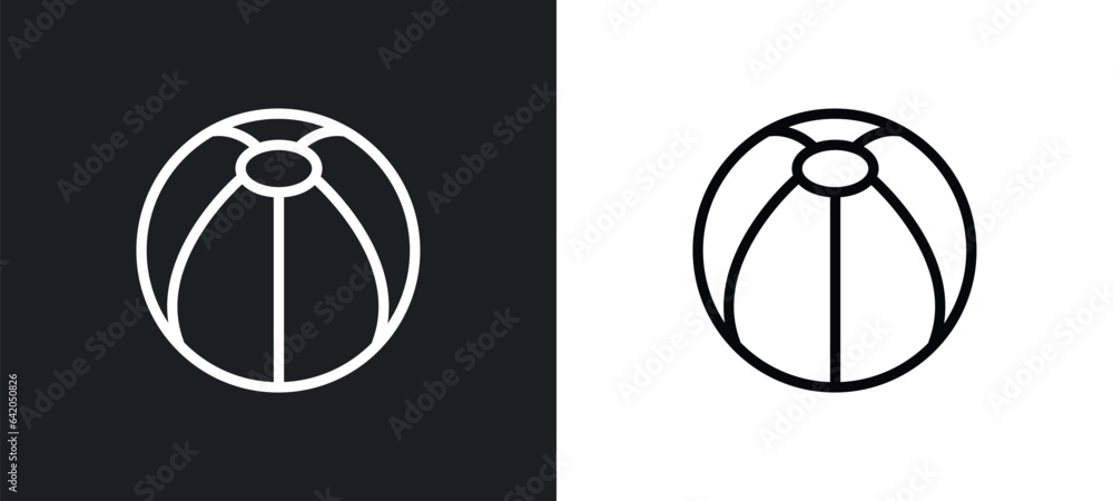Fototapeta premium beach ball icon isolated in white and black colors. beach ball outline vector icon from summer collection for web, mobile apps and ui.