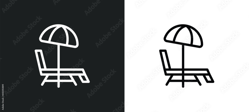 sunbed icon isolated in white and black colors. sunbed outline vector icon from summer collection for web, mobile apps and ui. sunbed icon isolated in white and black colors. sunbed outline vector icon from summer collection for web, mobile apps and ui.