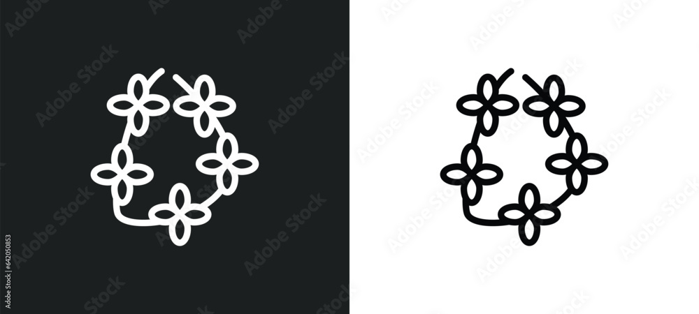 wreath icon isolated in white and black colors. wreath outline vector icon from summer collection for web, mobile apps and ui.