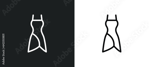 dress icon isolated in white and black colors. dress outline vector icon from summer collection for web, mobile apps and ui.