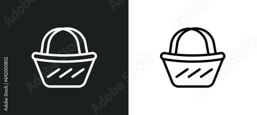 beach bag icon isolated in white and black colors. beach bag outline vector icon from summer collection for web, mobile apps and ui.