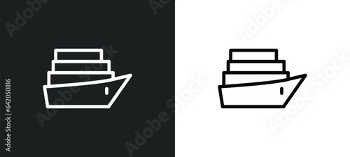 cruise icon isolated in white and black colors. cruise outline vector icon from summer collection for web, mobile apps and ui.