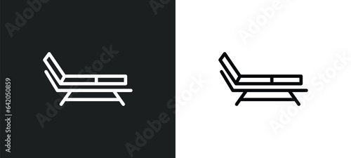 beach chair icon isolated in white and black colors. beach chair outline vector icon from summer collection for web, mobile apps and ui.