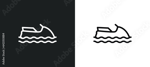 sea scooter icon isolated in white and black colors. sea scooter outline vector icon from summer collection for web, mobile apps and ui.