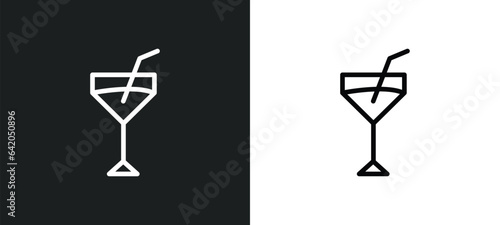 refreshing cold drink icon isolated in white and black colors. refreshing cold drink outline vector icon from summer collection for web, mobile apps and ui.