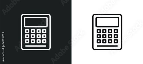calculations icon isolated in white and black colors. calculations outline vector icon from technology collection for web, mobile apps and ui.