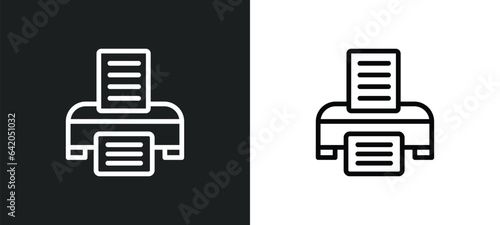 paper printer icon isolated in white and black colors. paper printer outline vector icon from technology collection for web, mobile apps and ui.