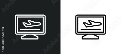 touristic icon isolated in white and black colors. touristic outline vector icon from technology collection for web, mobile apps and ui.