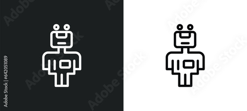 humanoid robot icon isolated in white and black colors. humanoid robot outline vector icon from technology collection for web, mobile apps and ui.