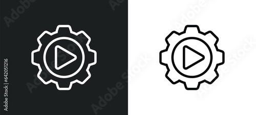 video tings icon isolated in white and black colors. video tings outline vector icon from cinema collection for web, mobile apps and ui.