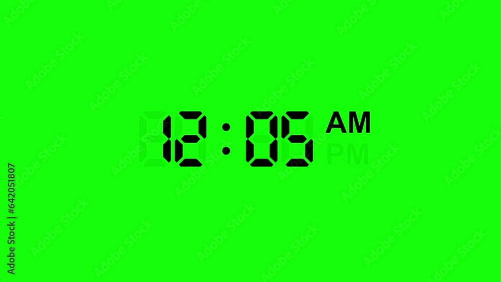 Digital clock green screen
